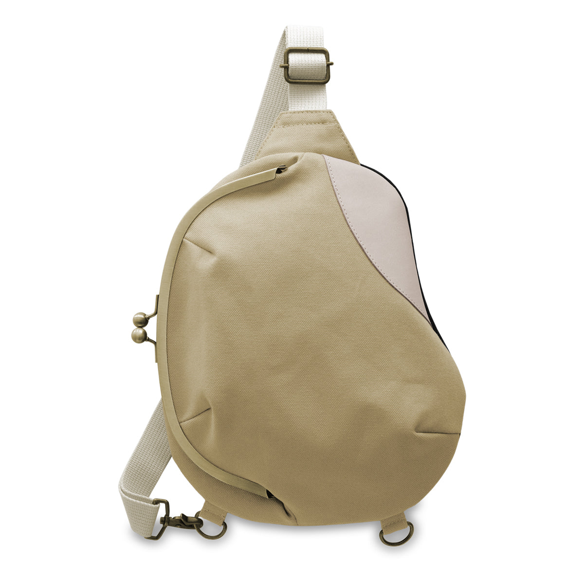 【在庫商品】がま口まめボディバッグ【帆布・無地】※がまろっく付き