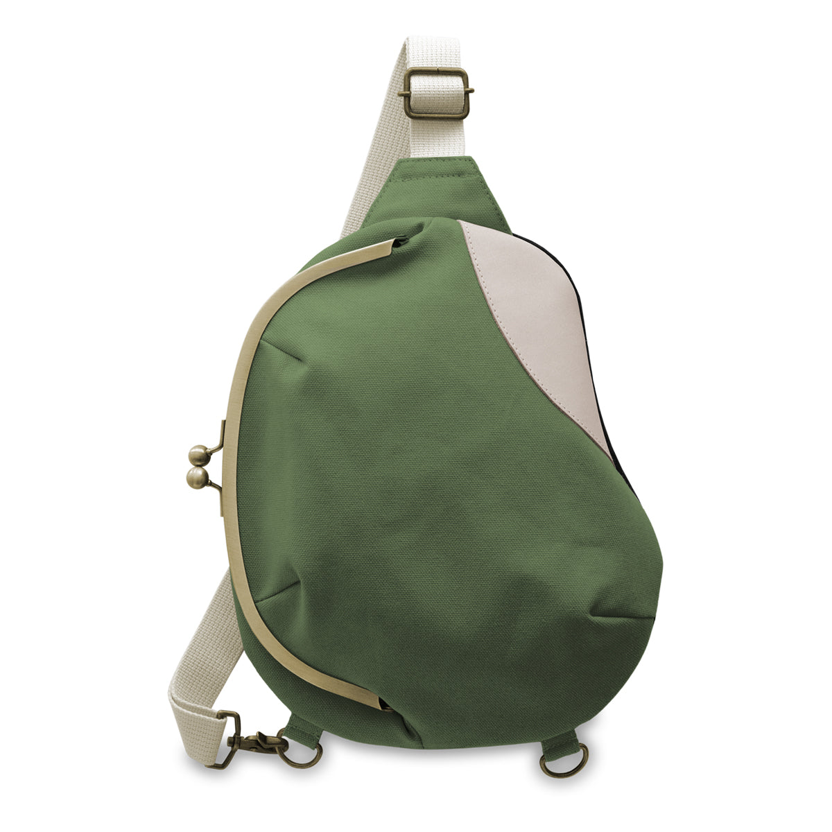 【在庫商品】がま口まめボディバッグ【帆布・無地】※がまろっく付き