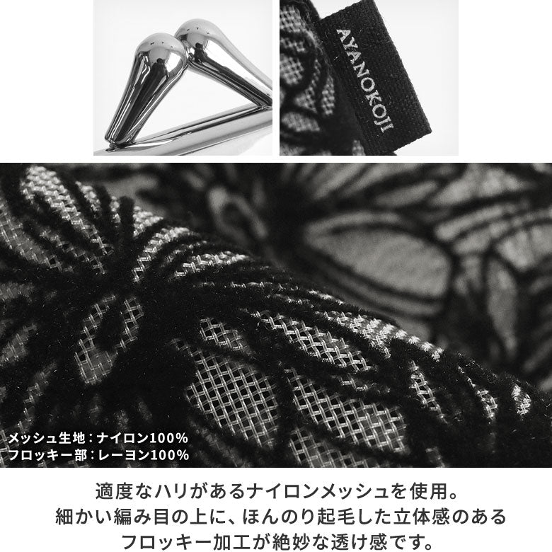 【在庫商品】がま口メッシュショルダー【フロッキーメッシュ】