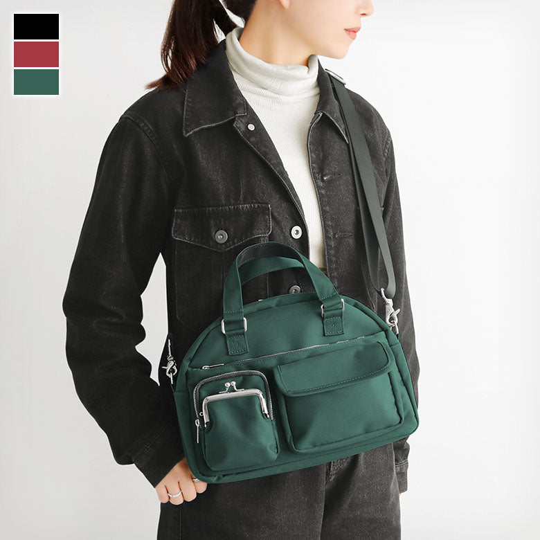 【在庫商品】がま口ラウンドバッグマルチポッケ【Sarei NEUTRA】