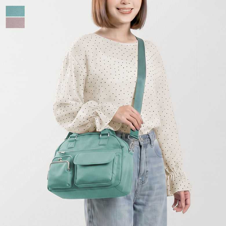 【在庫商品】がま口ラウンドバッグマルチポッケ【Sarei NEUTRA 26SS】