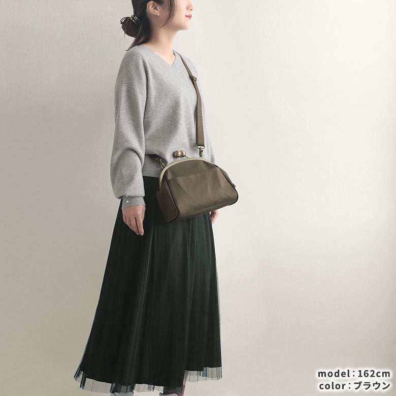 【在庫商品】大玉がま口ポシェット【Sueddy（スエッディ）】