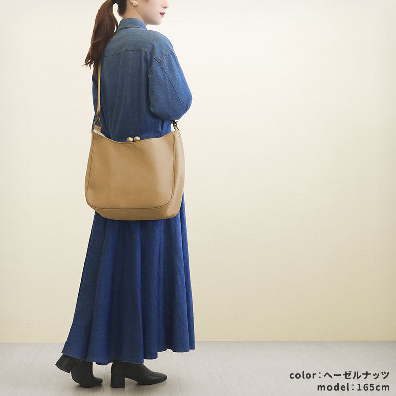 【在庫商品】がま口リムーバブルショルダーバッグ【ライトキャンバス】