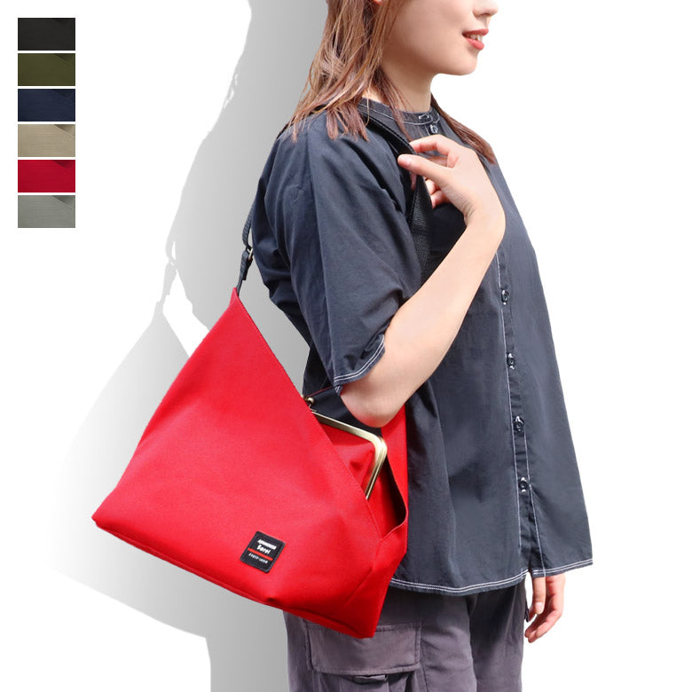 [In stock] Square one-shoulder bag with clasp [Sarei Cordura(R) re/cor(TM)]