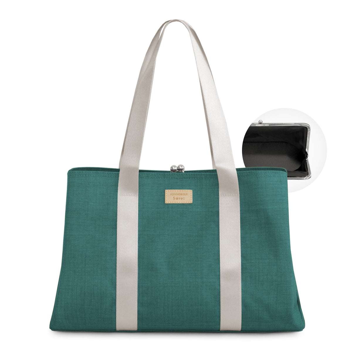 【在庫商品】がま口スクエアトートバッグ＜M＞【Sarei コーデュラ(R) re/cor(TM)（コーデュラレコー）・MONTANA（N）】