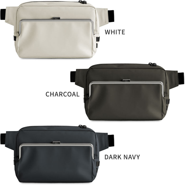 【在庫商品】がま口スクエアウエストバッグ【Sarei デューロン】