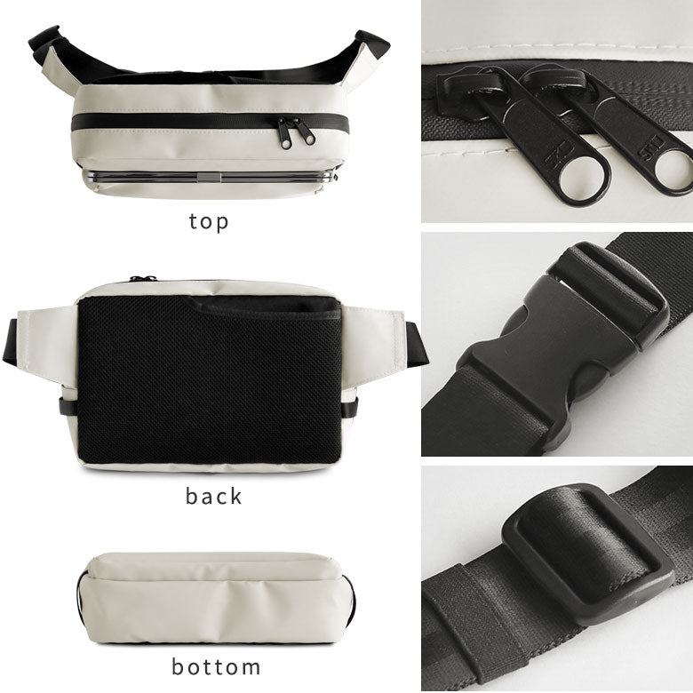 【在庫商品】がま口スクエアウエストバッグ【Sarei デューロン】