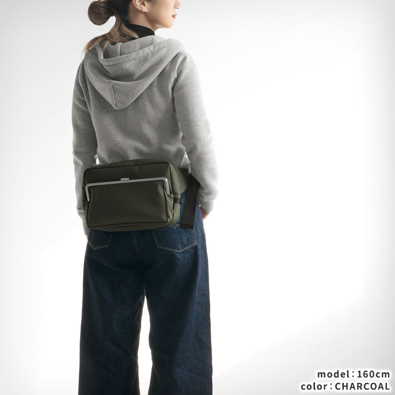 【在庫商品】がま口スクエアウエストバッグ【Sarei デューロン】