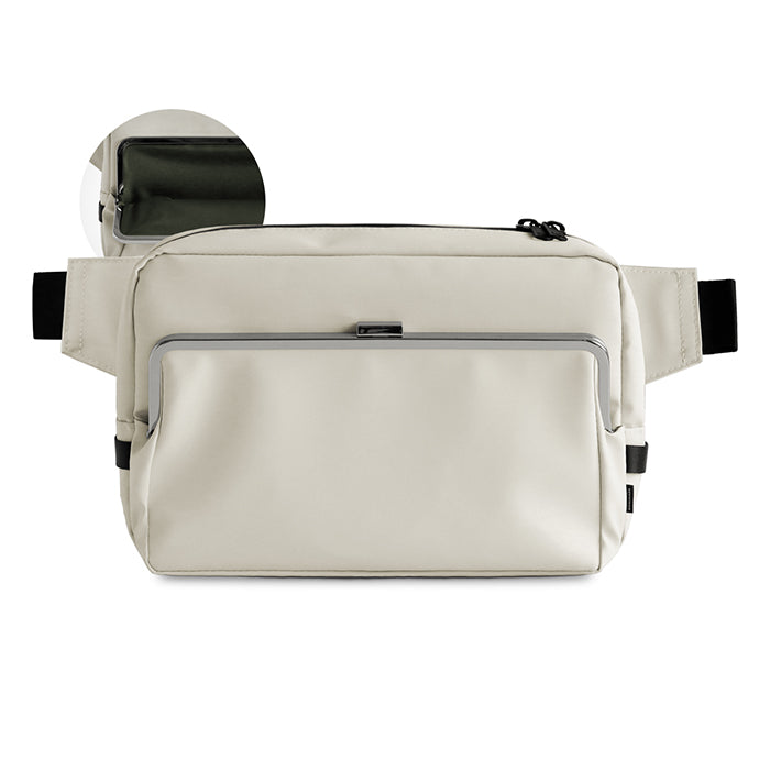 【在庫商品】がま口スクエアウエストバッグ【Sarei デューロン】