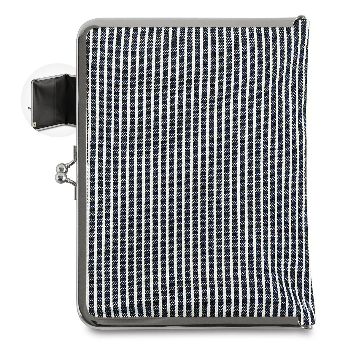 【在庫商品】がま口ブックカバー 文庫/A6/360P対応 ※口金シルバー【帆布・綿布（アソート）】