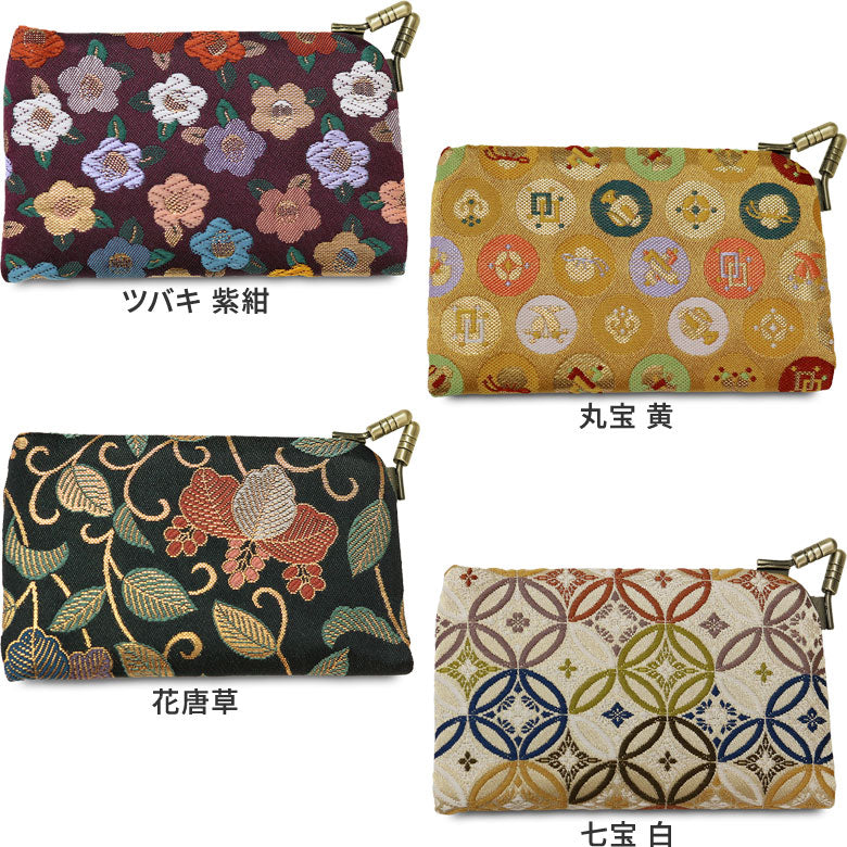 【在庫商品】仕切り付きがま口カードケース【金襴】