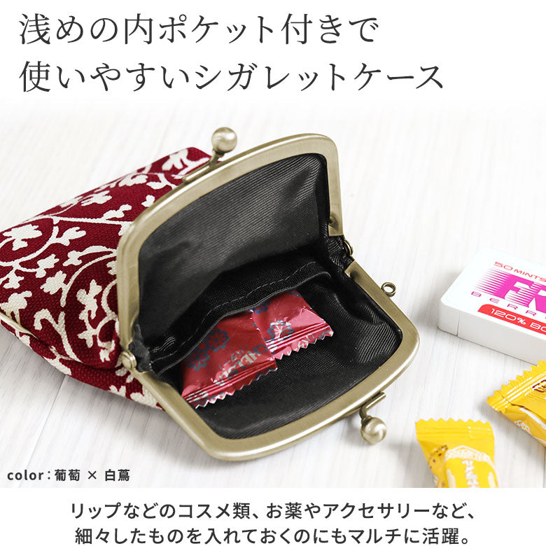 【在庫商品】がま口シガレットケース【帆布・蛸唐草】