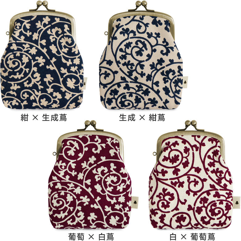 【在庫商品】がま口シガレットケース【帆布・蛸唐草】