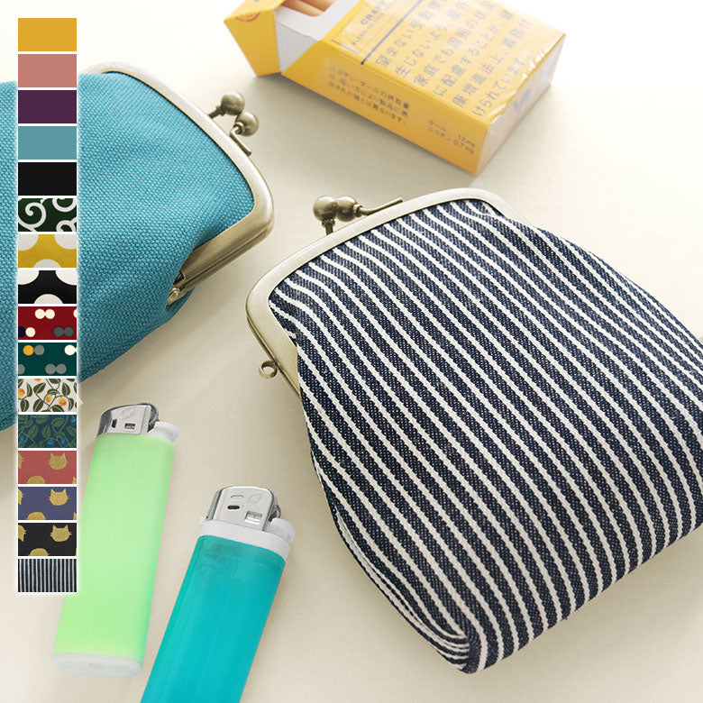 【在庫商品】がま口シガレットケース【帆布・綿布（アソート）】