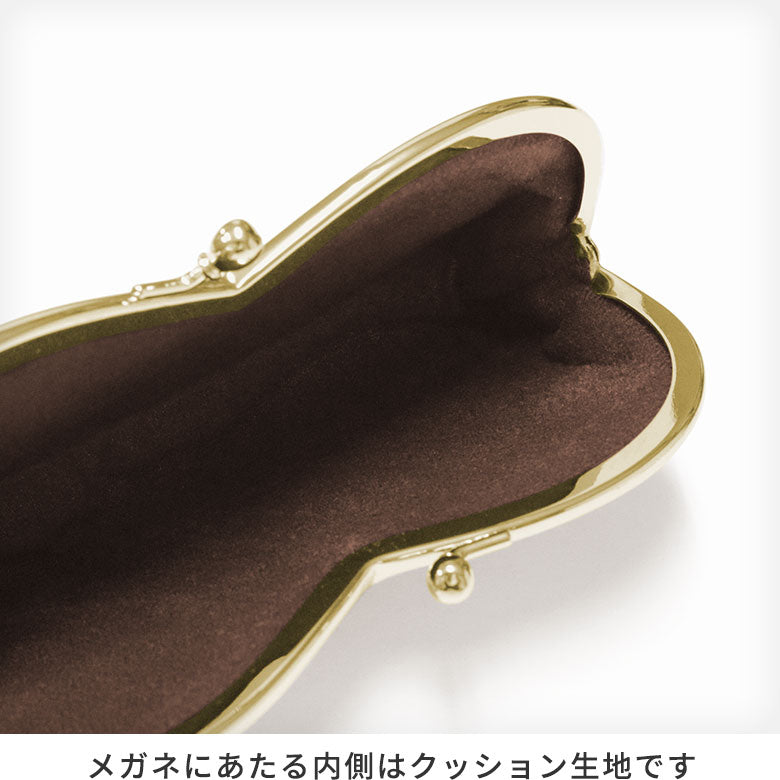 【在庫商品】山型がま口メガネケース【HAKUにゃんこ】