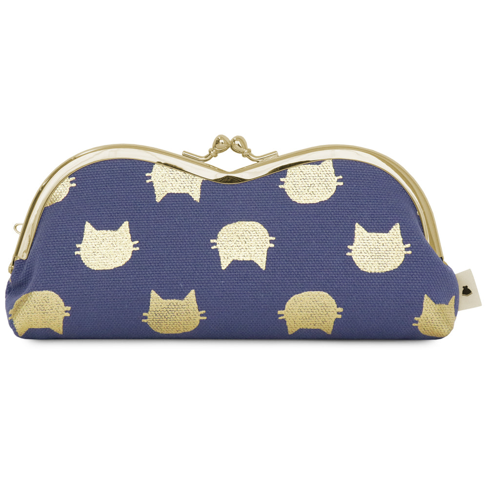 【在庫商品】山型がま口メガネケース【HAKUにゃんこ】