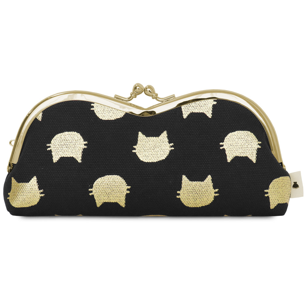 【在庫商品】山型がま口メガネケース【HAKUにゃんこ】