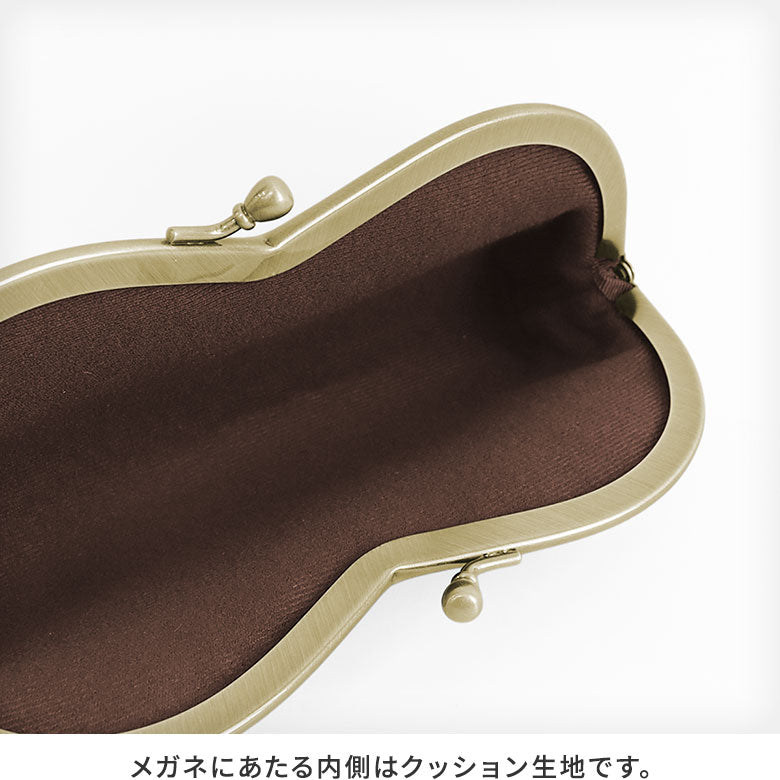 [In stock] Mountain-shaped purse glasses case [Gold brocade]