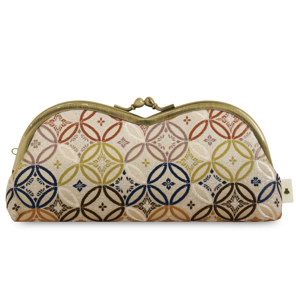 [In stock] Mountain-shaped purse glasses case [Gold brocade]