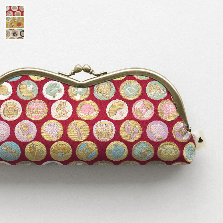 【在庫商品】山型がま口メガネケース【福尽し】