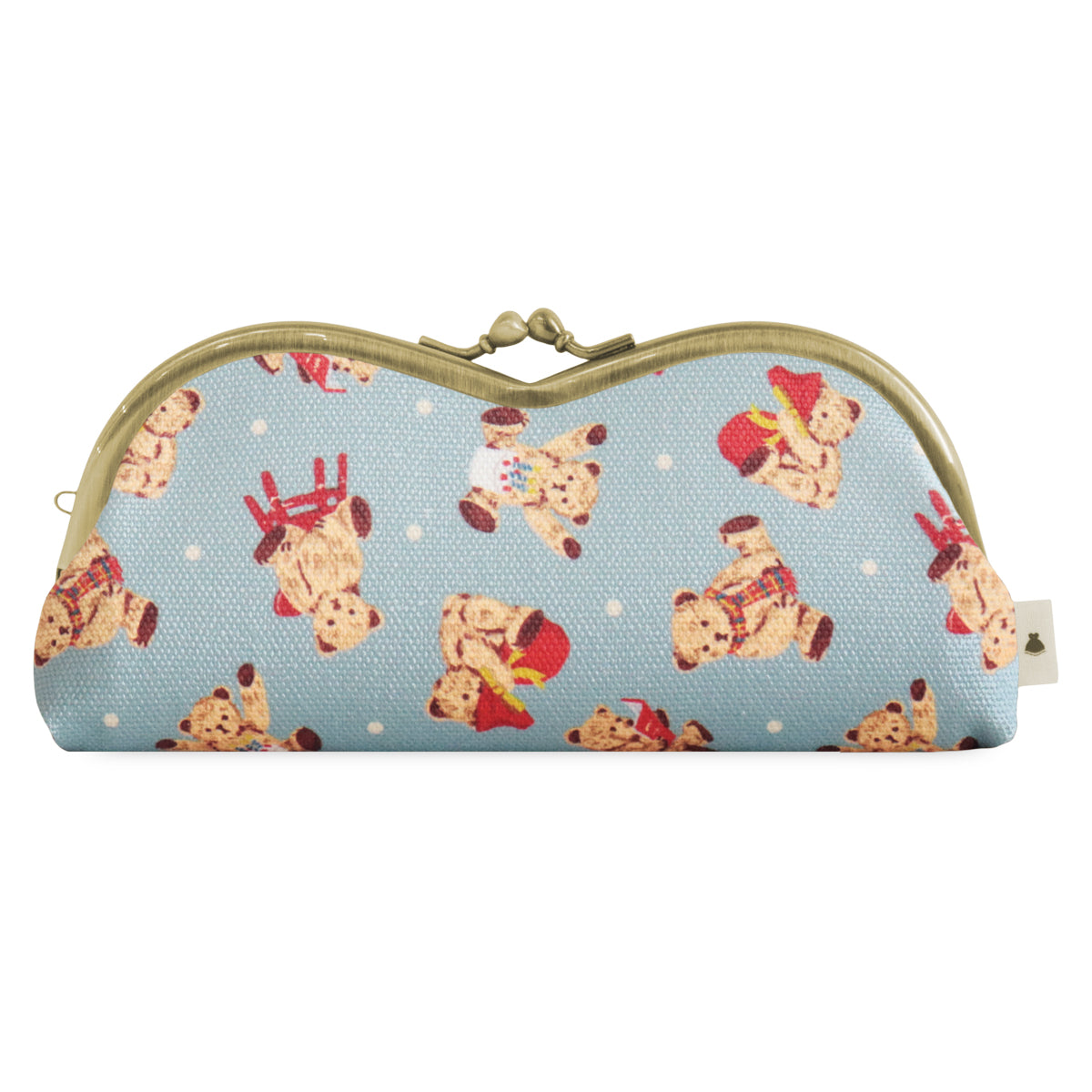 【在庫商品】山型がま口メガネケース【テディベア】