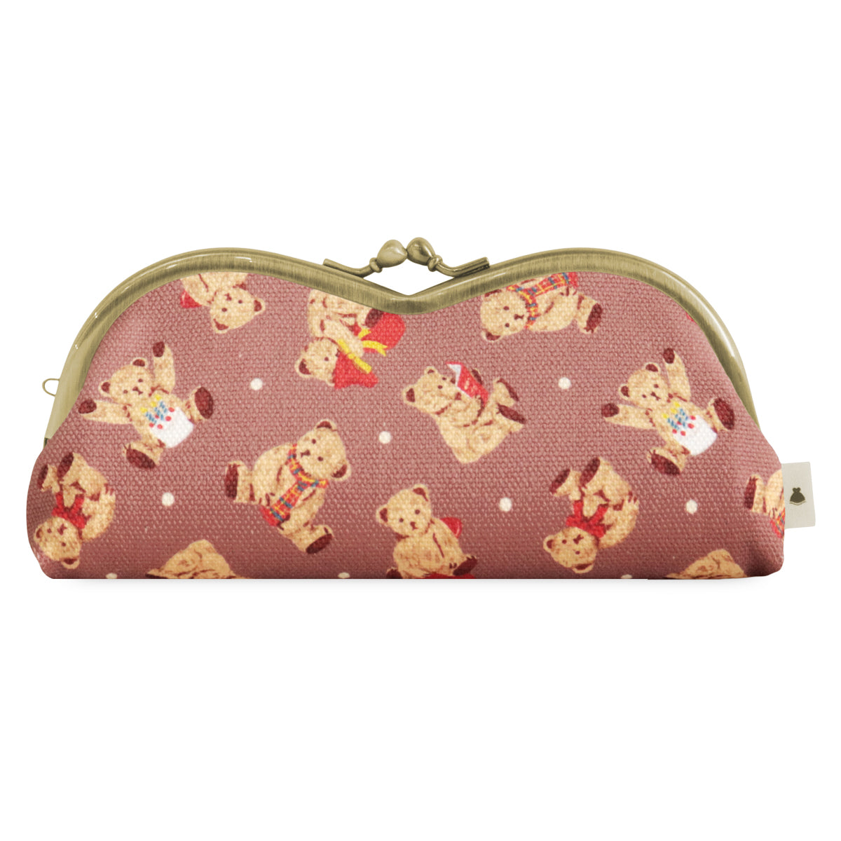 【在庫商品】山型がま口メガネケース【テディベア】