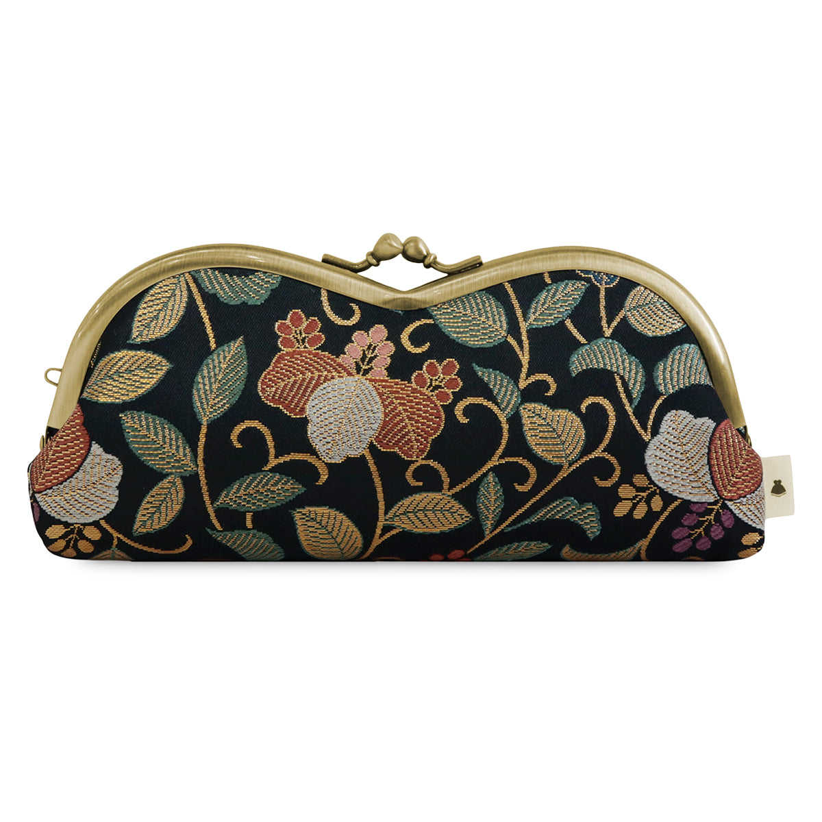 【在庫商品】山型がま口メガネケース【金襴・帯地（アソート）】