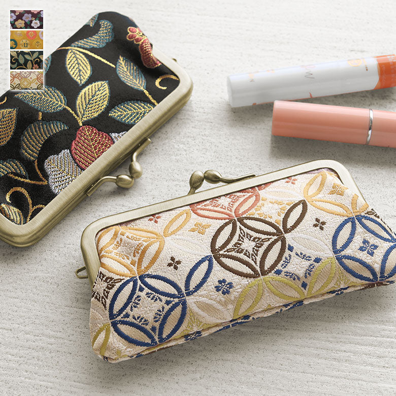 [In stock] Mirrored purse lip case [Gold brocade]