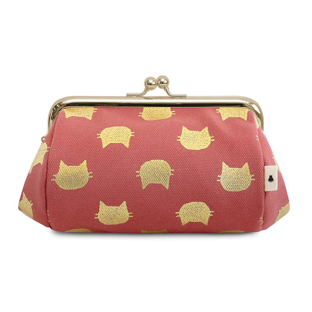 【在庫商品】TAWARA型がま口コスメポーチ(中)【HAKUにゃんこ】