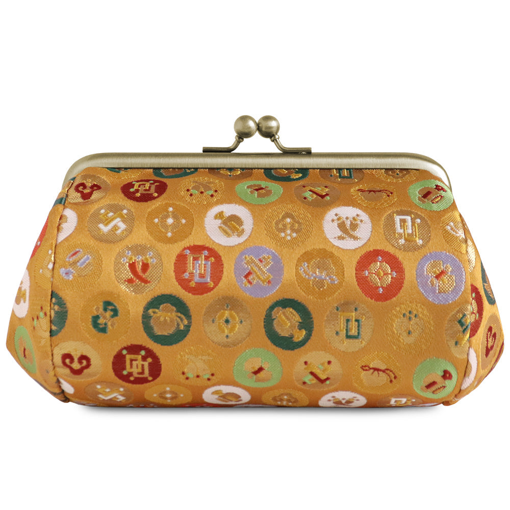 [In stock] TAWARA-style purse cosmetic pouch (medium) [Gold brocade]