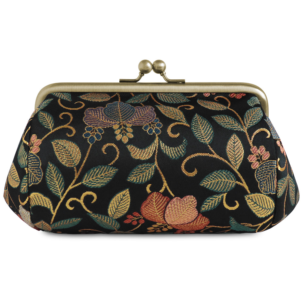 [In stock] TAWARA-style purse cosmetic pouch (medium) [Gold brocade]