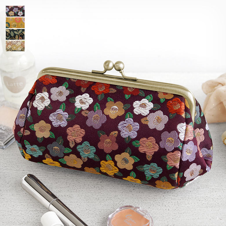 [In stock] TAWARA-style purse cosmetic pouch (medium) [Gold brocade]