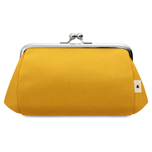 [In Stock] TAWARA-Style Kiss-Lock Cosmetic Pouch (Medium) [Canvas & Cotton Fabric (Assorted)]