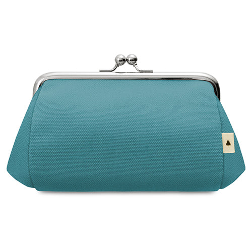 [In Stock] TAWARA-Style Kiss-Lock Cosmetic Pouch (Medium) [Canvas & Cotton Fabric (Assorted)]