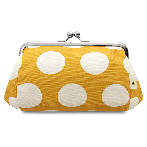 [In Stock] TAWARA-Style Kiss-Lock Cosmetic Pouch (Medium) [Canvas & Cotton Fabric (Assorted)]