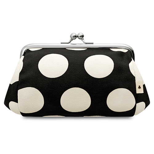 [In Stock] TAWARA-Style Kiss-Lock Cosmetic Pouch (Medium) [Canvas & Cotton Fabric (Assorted)]