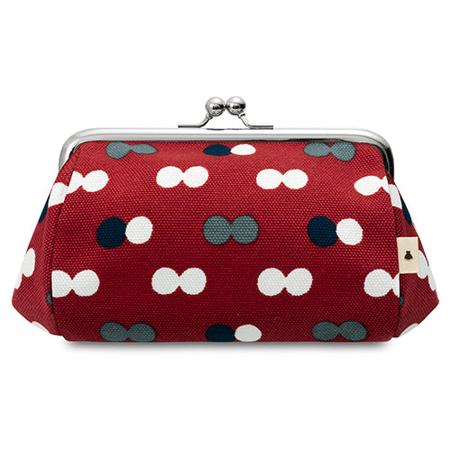 [In Stock] TAWARA-Style Kiss-Lock Cosmetic Pouch (Medium) [Canvas & Cotton Fabric (Assorted)]