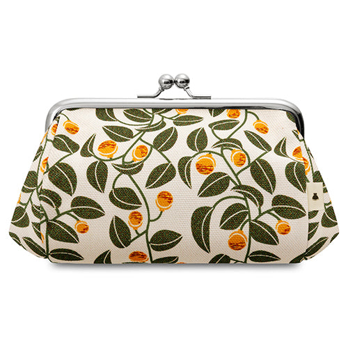 [In Stock] TAWARA-Style Kiss-Lock Cosmetic Pouch (Medium) [Canvas & Cotton Fabric (Assorted)]