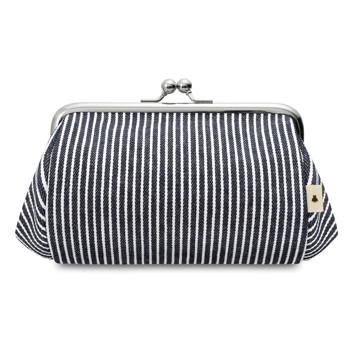 [In Stock] TAWARA-Style Kiss-Lock Cosmetic Pouch (Medium) [Canvas & Cotton Fabric (Assorted)]