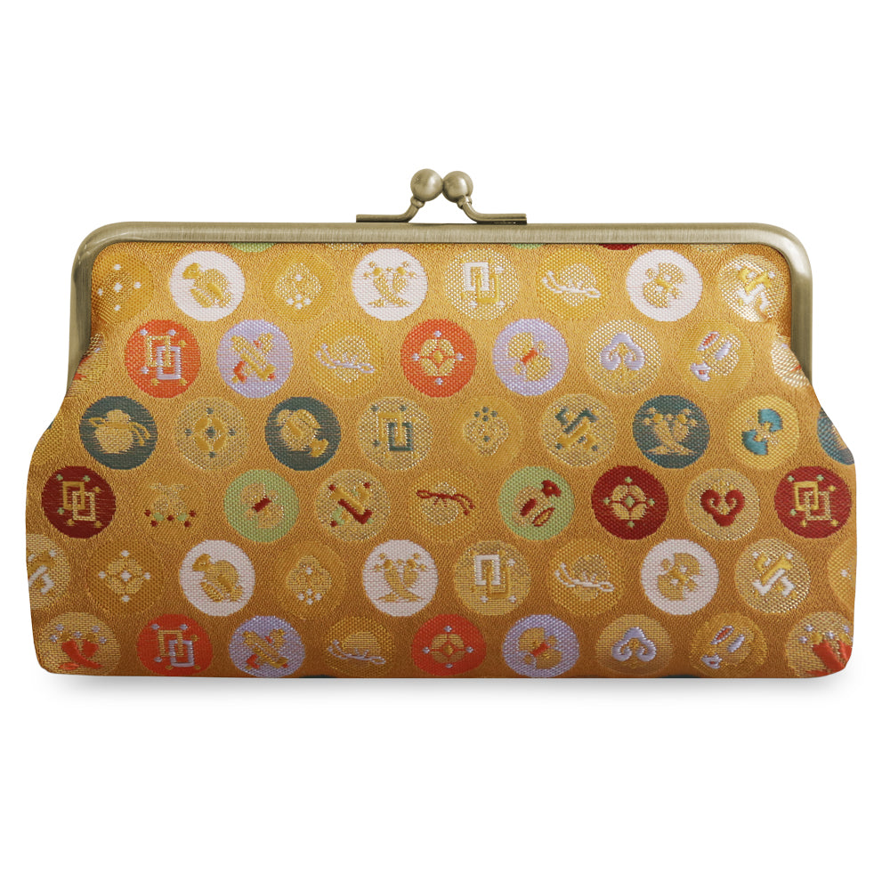 [In stock] 6-inch flat pouch [Gold brocade]