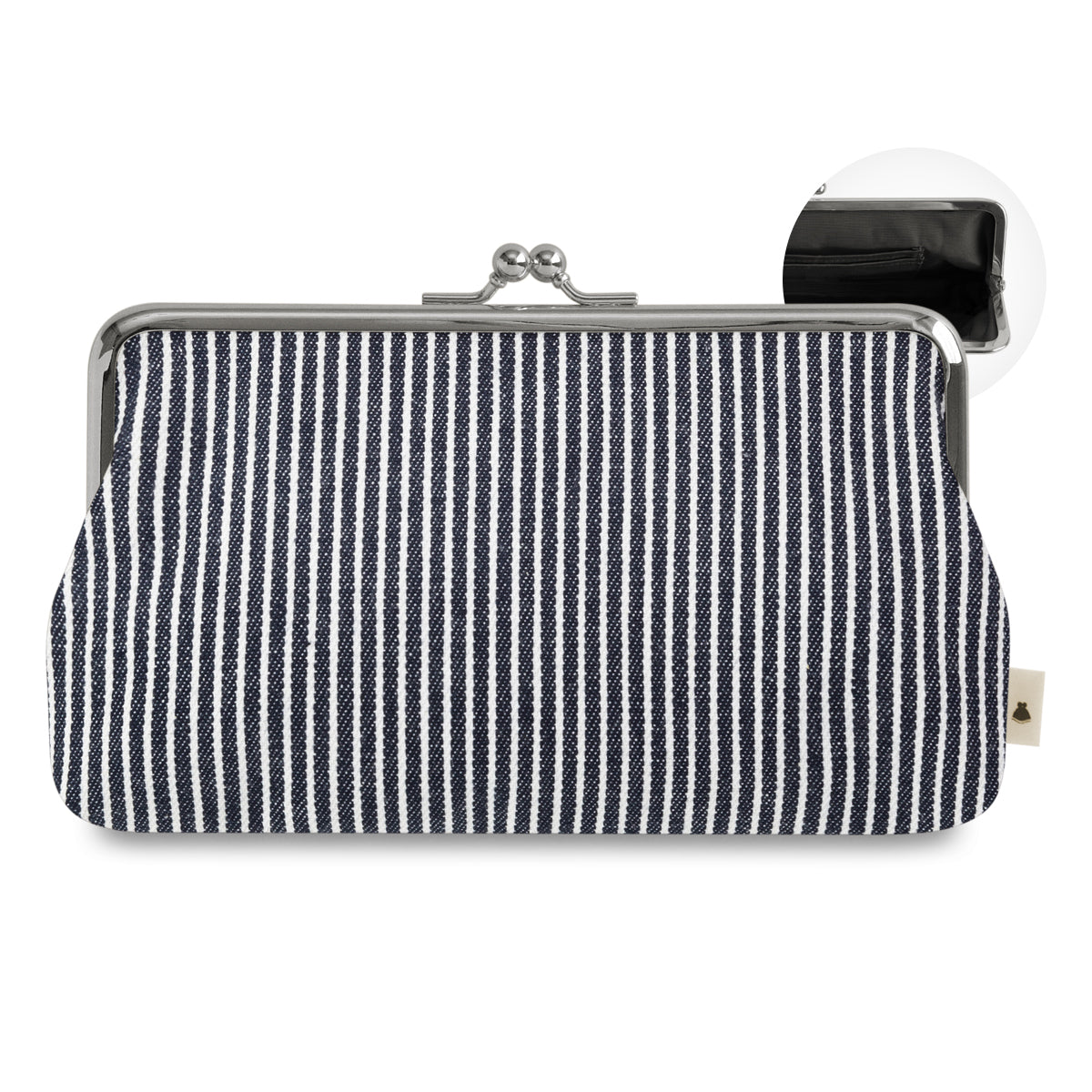 【在庫商品】6寸がま口平ポーチ【帆布・綿布・デニム（アソート）】