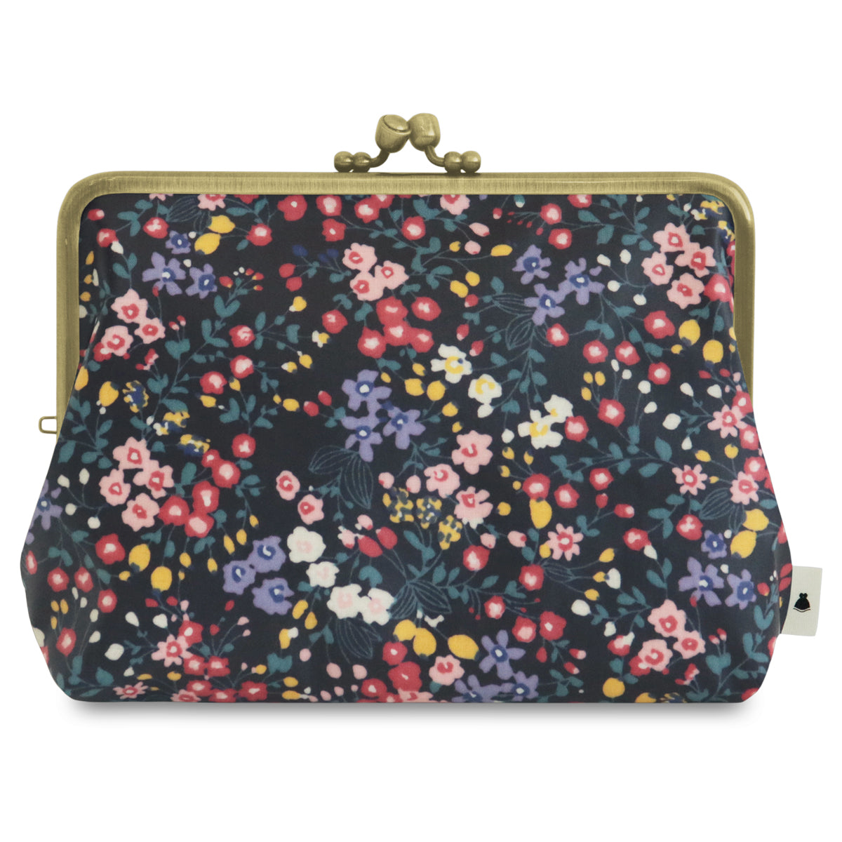 【在庫商品】がま口KAKU型ポーチ【彩りアソート（花柄PVC）】