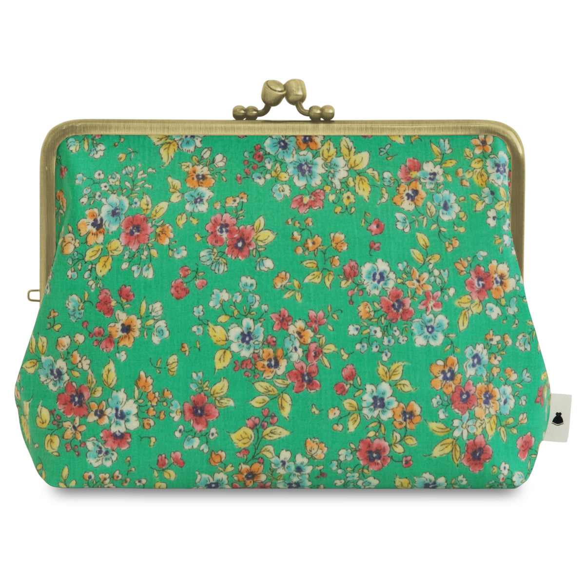 【在庫商品】がま口KAKU型ポーチ【彩りアソート（花柄PVC）】