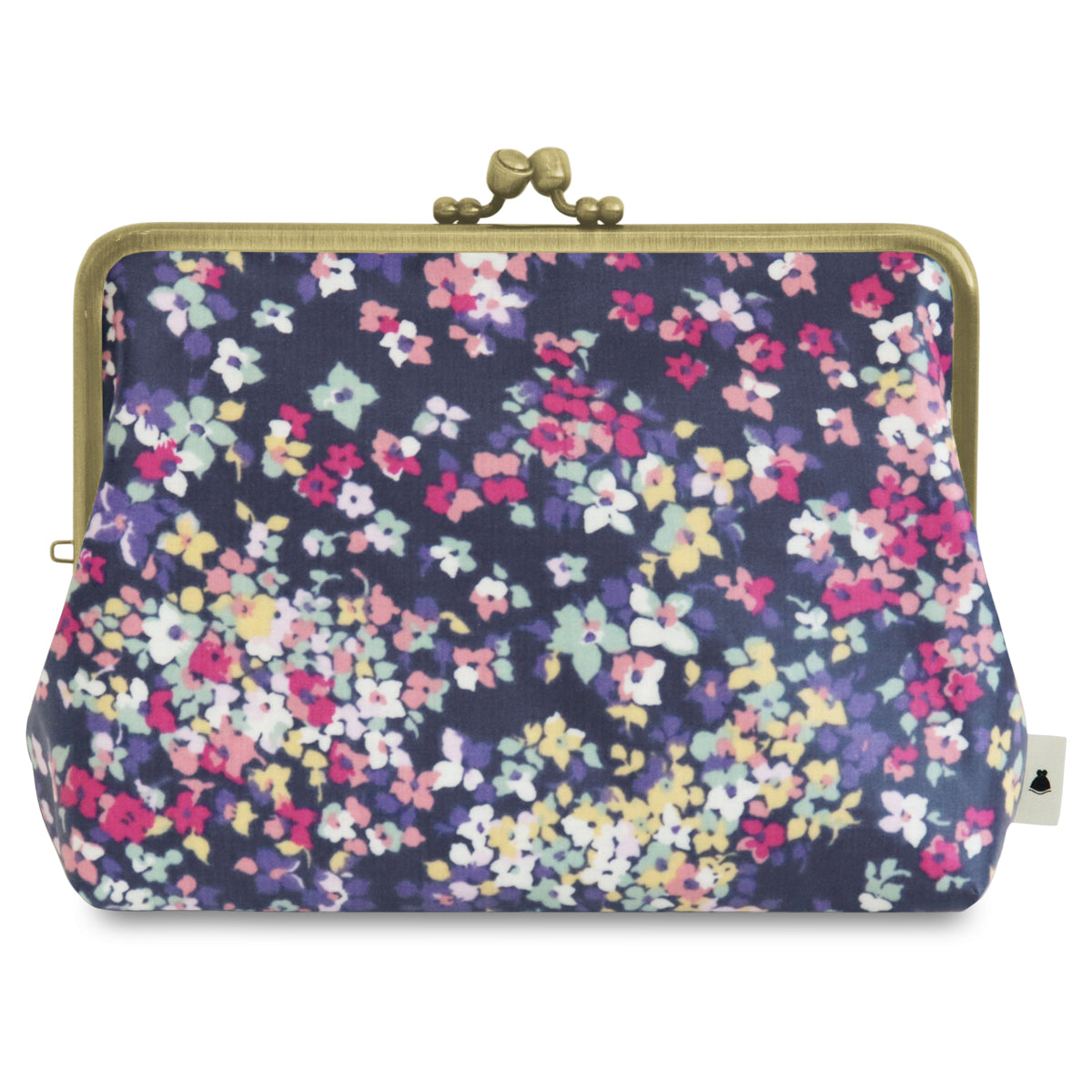 【在庫商品】がま口KAKU型ポーチ【彩りアソート（花柄PVC）】