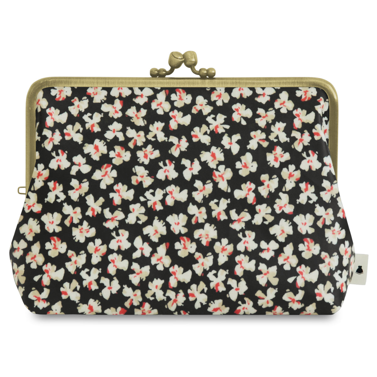 【在庫商品】がま口KAKU型ポーチ【彩りアソート（花柄PVC）】