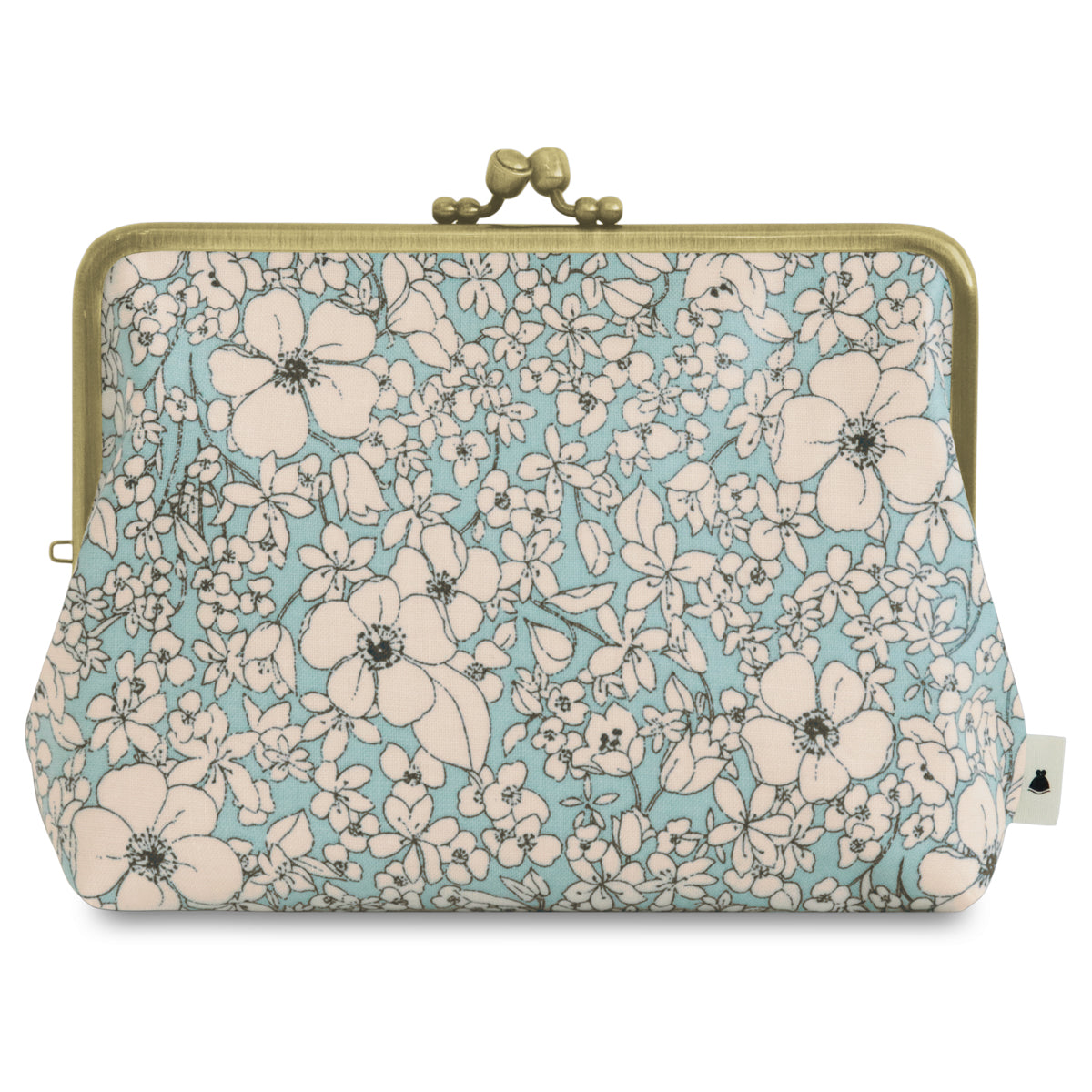 【在庫商品】がま口KAKU型ポーチ【彩りアソート（花柄PVC）】