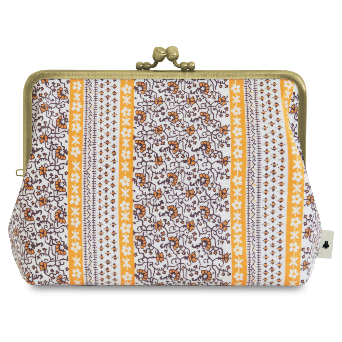 【在庫商品】がま口KAKU型ポーチ【彩りアソート（花柄PVC）】