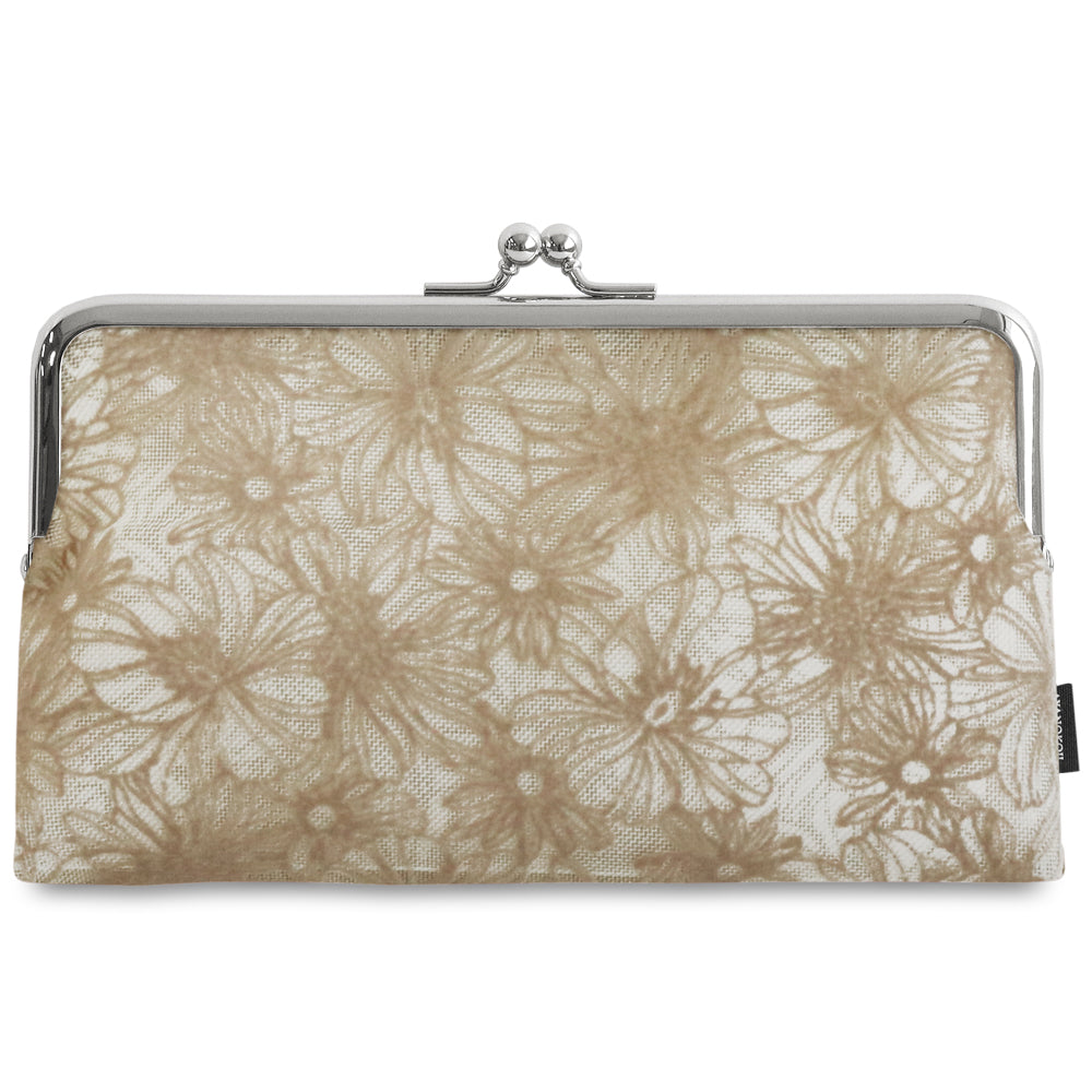 【在庫商品】がま口メッシュフラットポーチ【フロッキーメッシュ】 