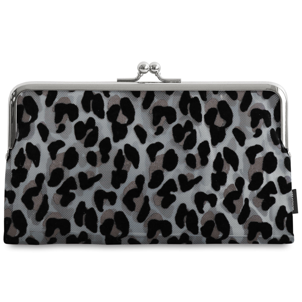 【在庫商品】がま口メッシュフラットポーチ【フロッキーメッシュ】 