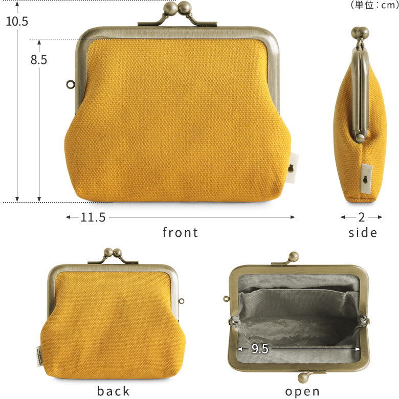 【在庫商品】3.5寸がま口コインケース＋（プラス）【帆布・綿布・デニム（アソート）】